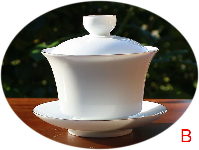 Gaiwan gold lined white large Style B Buy tea accessories
